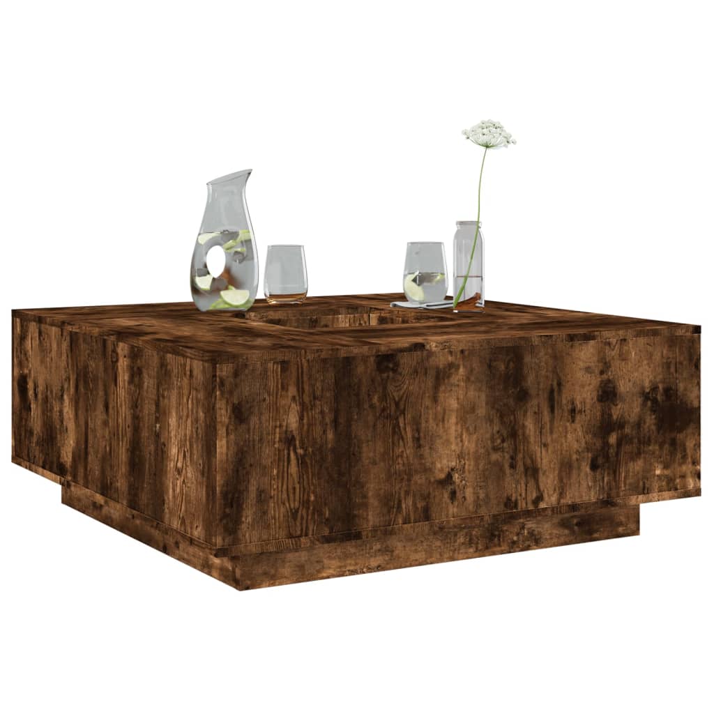 Konferenční Stolek Kouřový Dub 100X100X40 Cm Kompozitní Dřevo