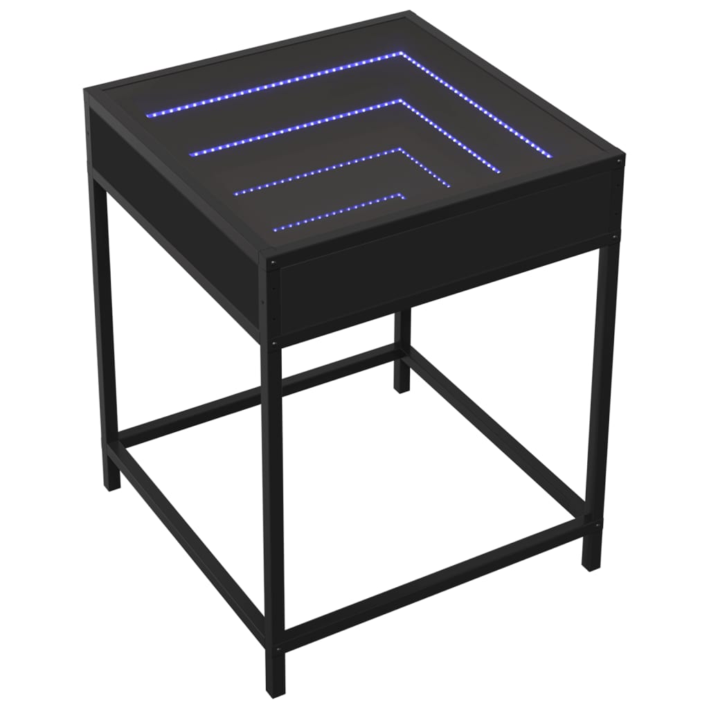 Noční Stolek S Infinity Led Černý 40 X 40 X 51 Cm