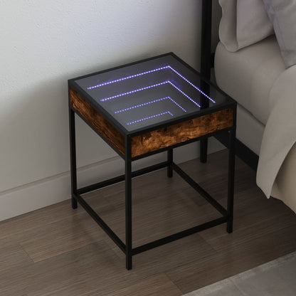 Noční Stolek S Infinity Led Černý 40 X 40 X 51 Cm