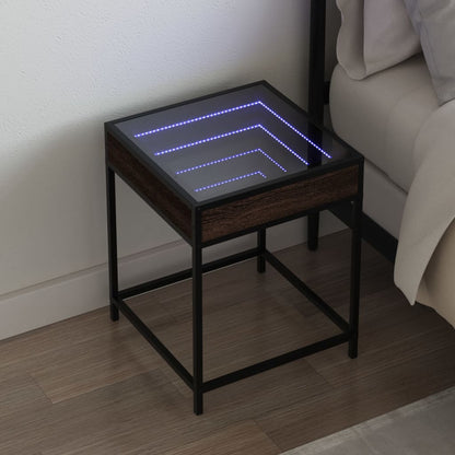 Noční Stolek S Infinity Led Černý 40 X 40 X 51 Cm