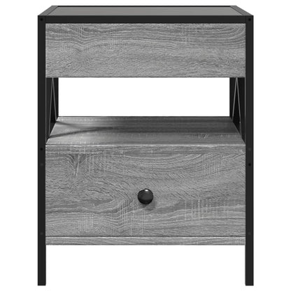 Noční Stolek S Infinity Led Šedý Sonoma 40 X 40 X 51 Cm