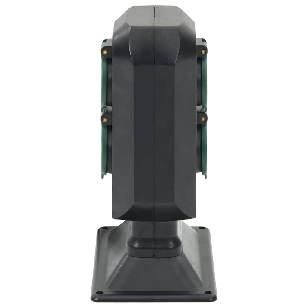 Venkovní Zásuvka S Hrotem 4Cestná Černá A Zelená 15,5X11X24 Cm