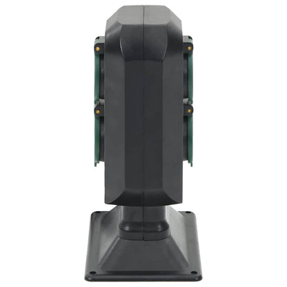 Venkovní Zásuvka S Hrotem 4Cestná Černá A Zelená 15,5X11X24 Cm