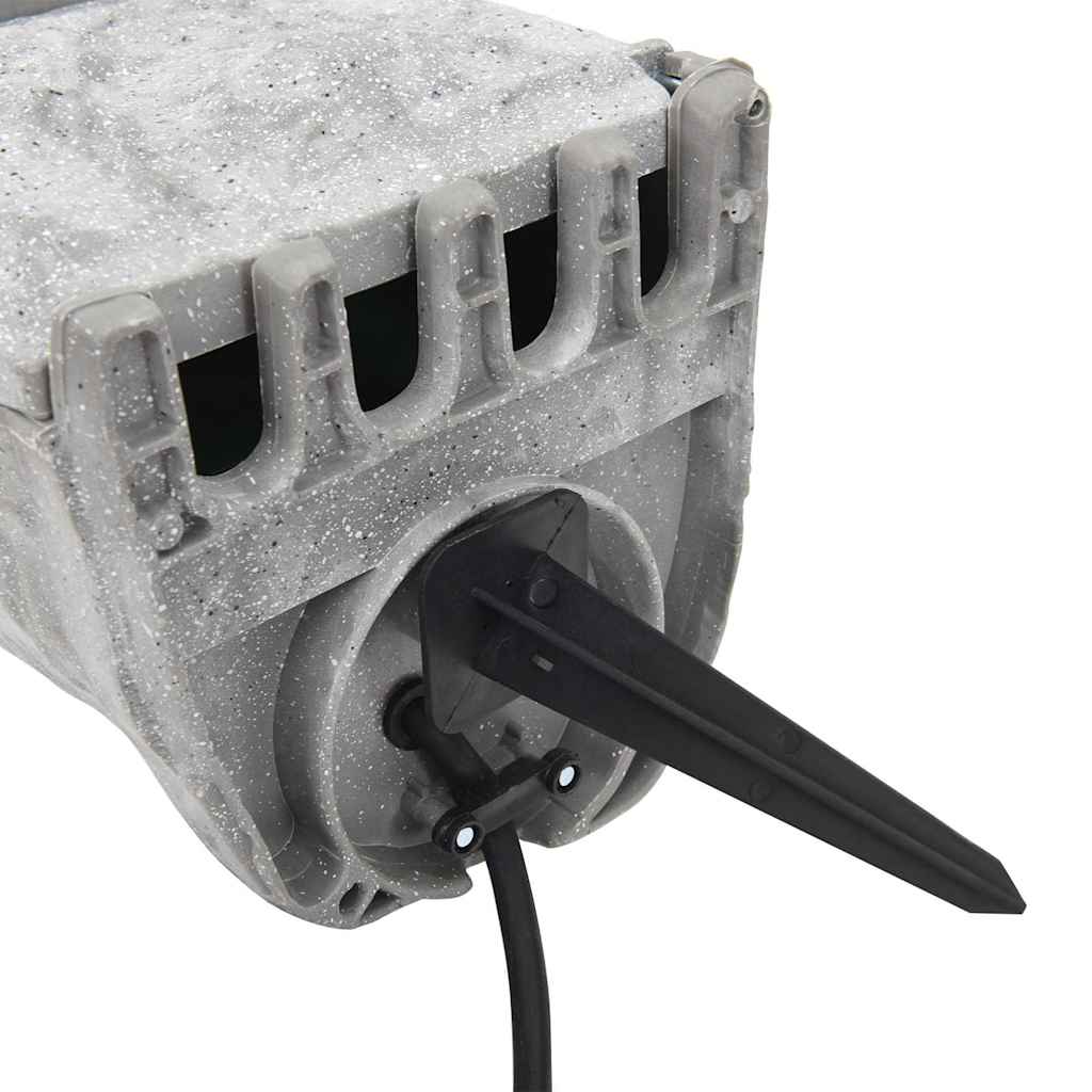 Venkovní Zásuvka S Hrotem 4Cestná Kamenný Vzhled Šedá