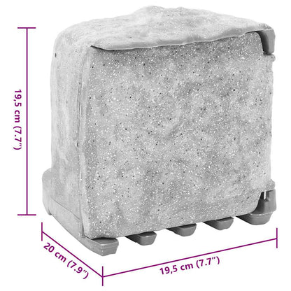Venkovní Zásuvka S Hrotem 4Cestná Kamenný Vzhled Šedá
