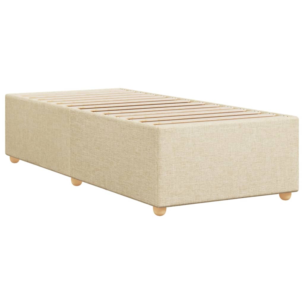 Rám Postele Bez Matrací Krémově Textil