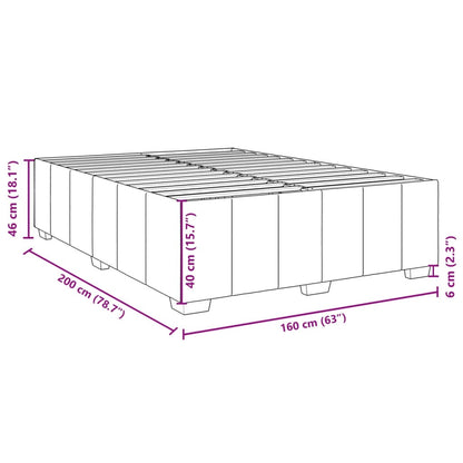 Rám Postele Bez Matrace Tmavě Hnědý 160 X 200 Cm Textil