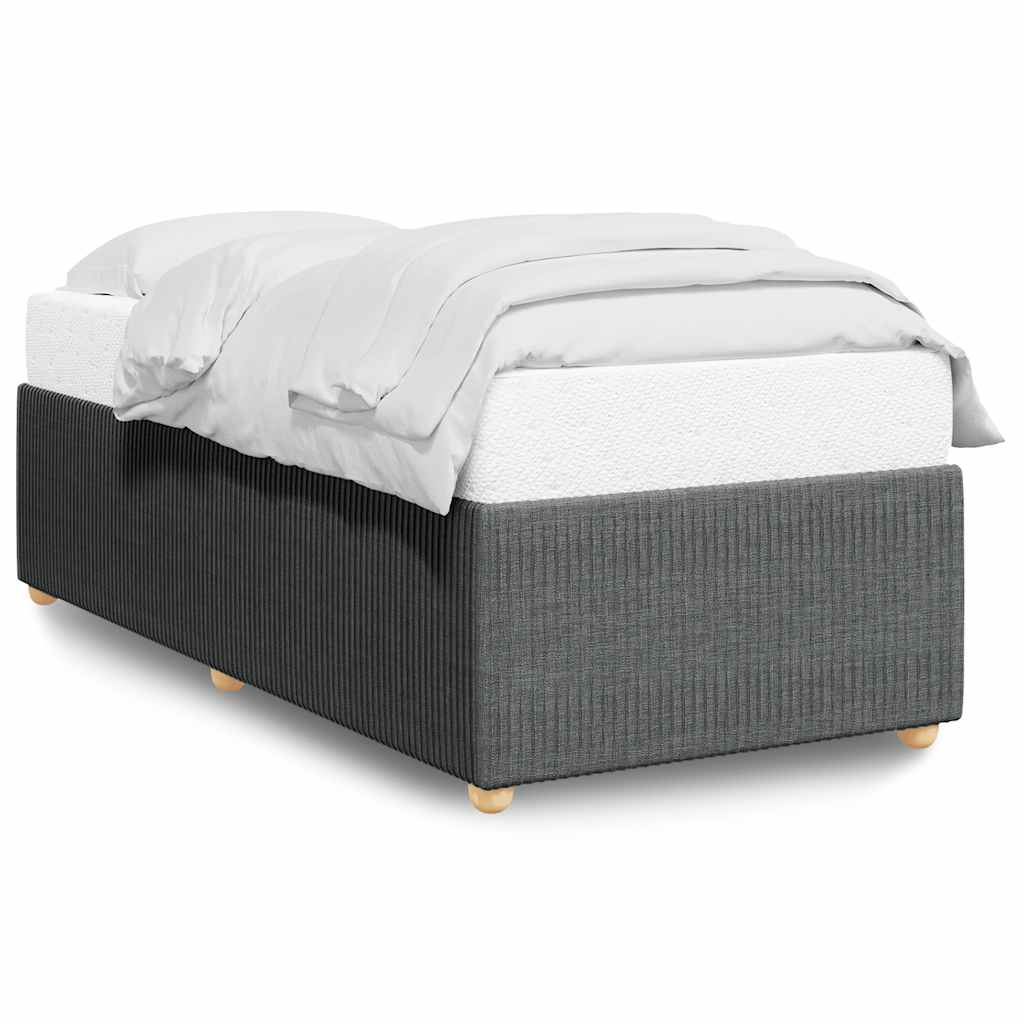 Rám Postele Bez Matrace Tmavě Šedý 90 X 200 Cm Textil