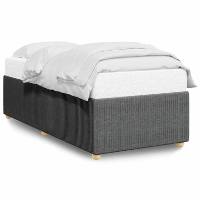 Rám Postele Bez Matrace Tmavě Šedý 90 X 200 Cm Textil