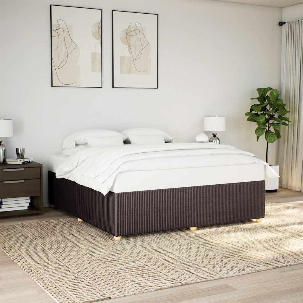 Rám Postele Bez Matrace Tmavě Hnědý 180 X 200 Cm Textil