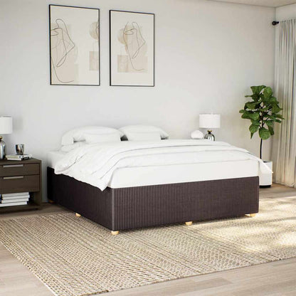 Rám Postele Bez Matrace Tmavě Hnědý 180 X 200 Cm Textil