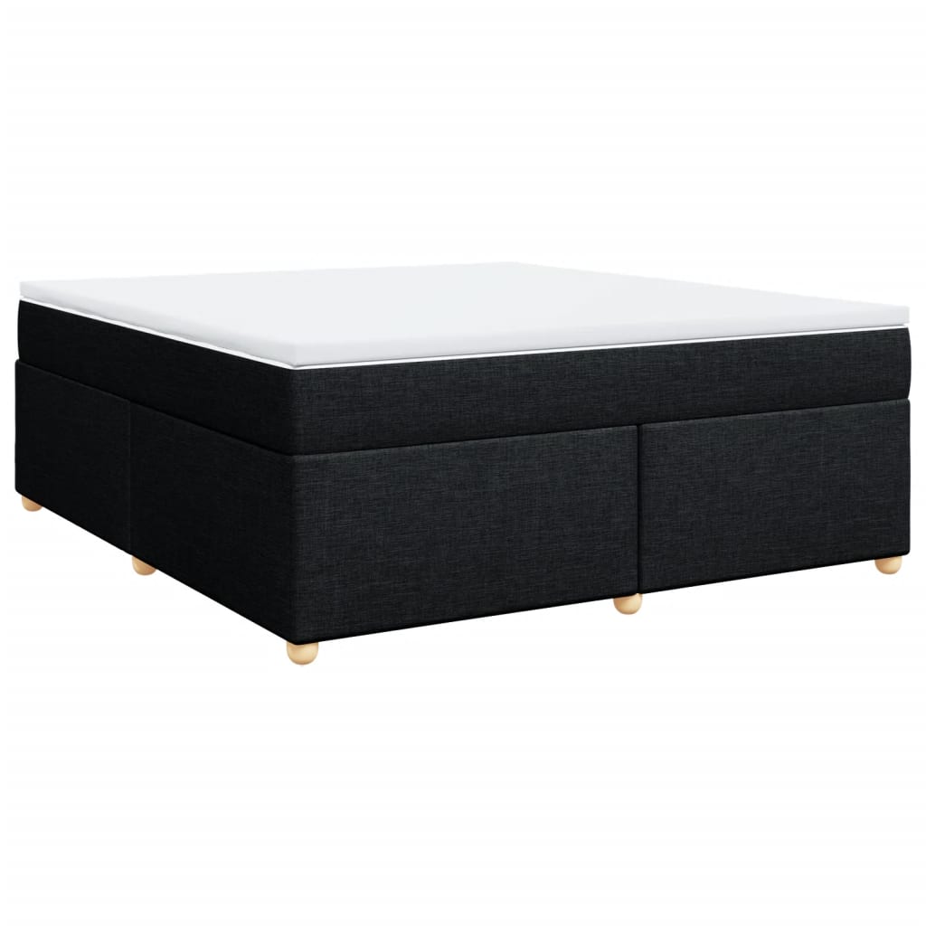 Box Spring Postel S Matrací Černá 180X200 Cm Textil