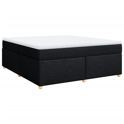Box Spring Postel S Matrací Černá 180X200 Cm Textil