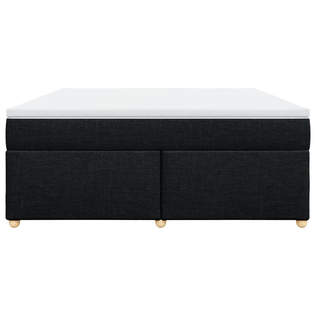 Box Spring Postel S Matrací Černá 180X200 Cm Textil