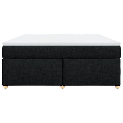 Box Spring Postel S Matrací Černá 180X200 Cm Textil