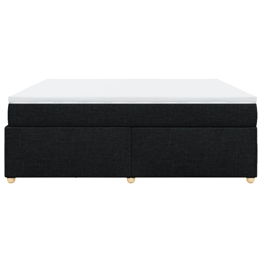 Box Spring Postel S Matrací Černá 180X200 Cm Textil