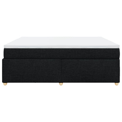 Box Spring Postel S Matrací Černá 180X200 Cm Textil