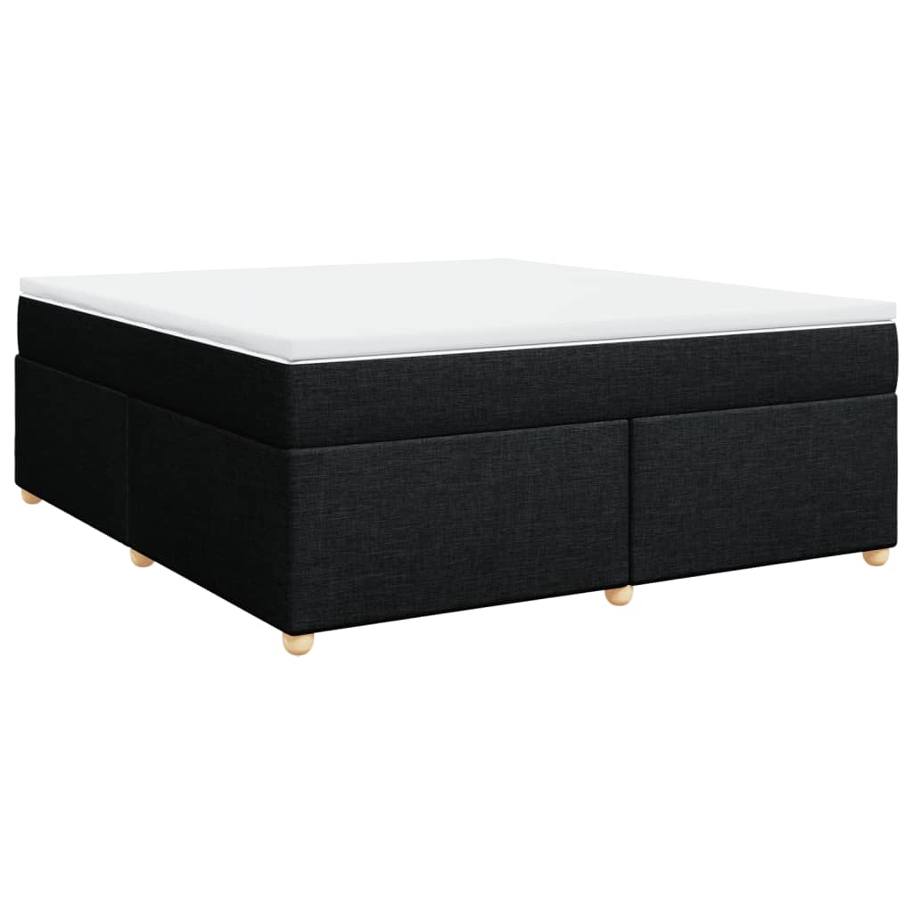 Box Spring Postel S Matrací Černá 180X200 Cm Textil