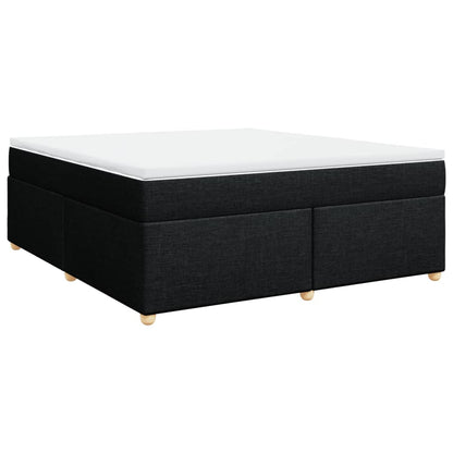 Box Spring Postel S Matrací Černá 180X200 Cm Textil