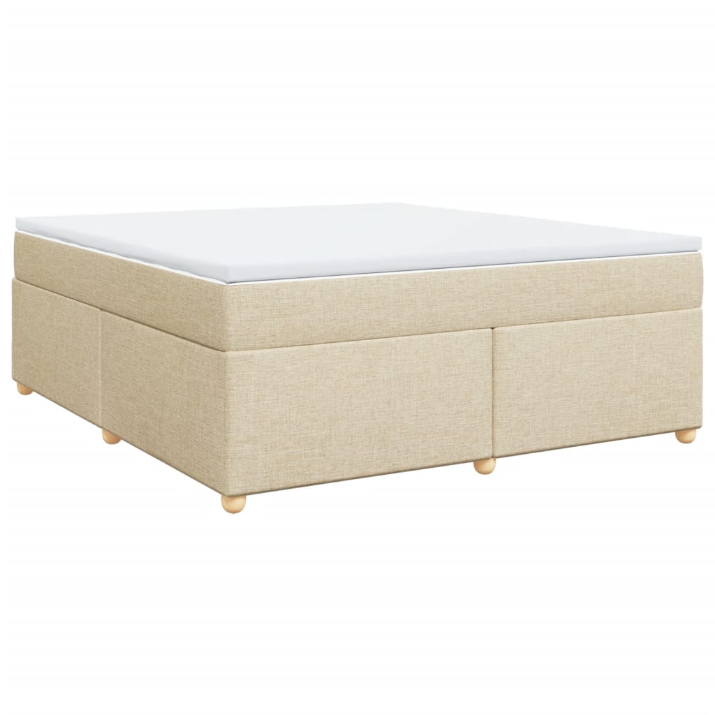 Box Spring Postel S Matrací Krémová 180X200 Cm Textil