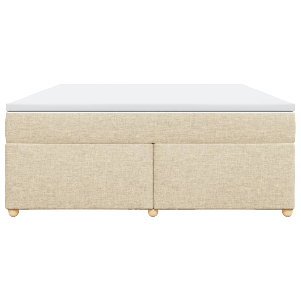 Box Spring Postel S Matrací Krémová 180X200 Cm Textil