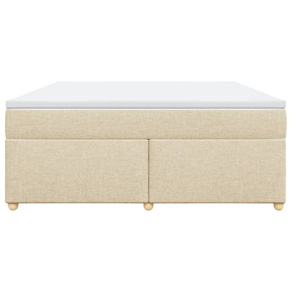 Box Spring Postel S Matrací Krémová 180X200 Cm Textil