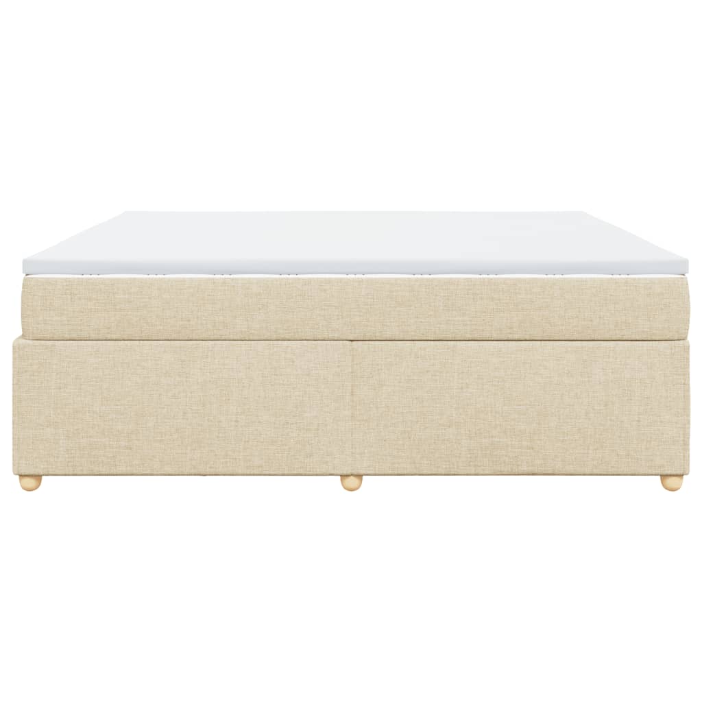 Box Spring Postel S Matrací Krémová 180X200 Cm Textil