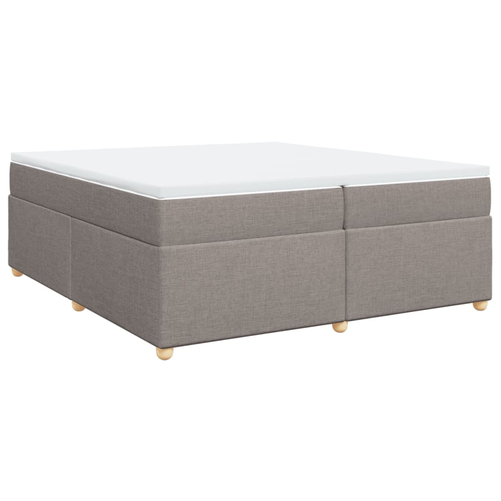 Box Spring Postel S Matrací Taupe 200X200 Cm Textil
