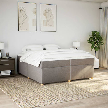 Box Spring Postel S Matrací Taupe 200X200 Cm Textil