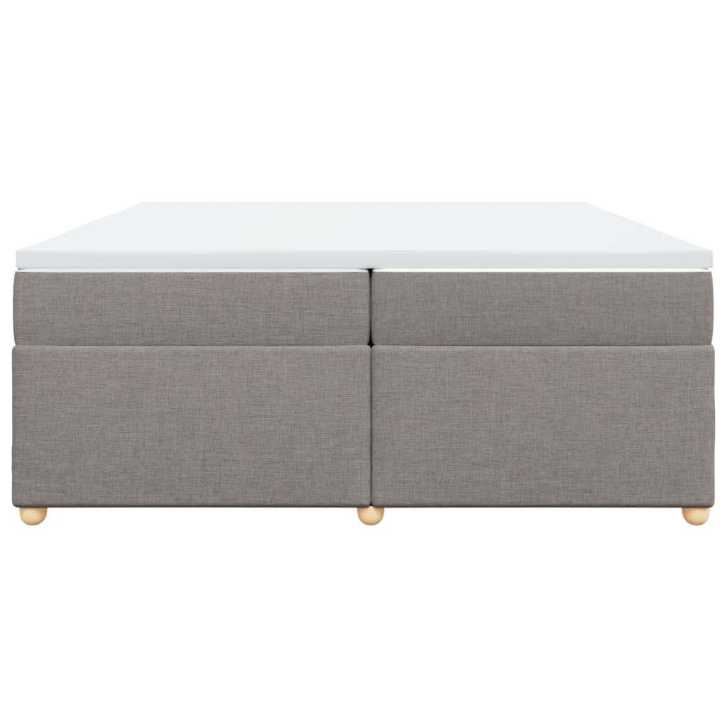 Box Spring Postel S Matrací Taupe 200X200 Cm Textil