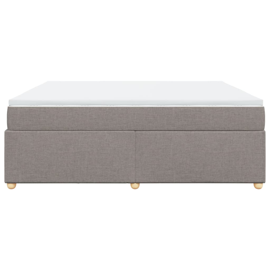 Box Spring Postel S Matrací Taupe 200X200 Cm Textil