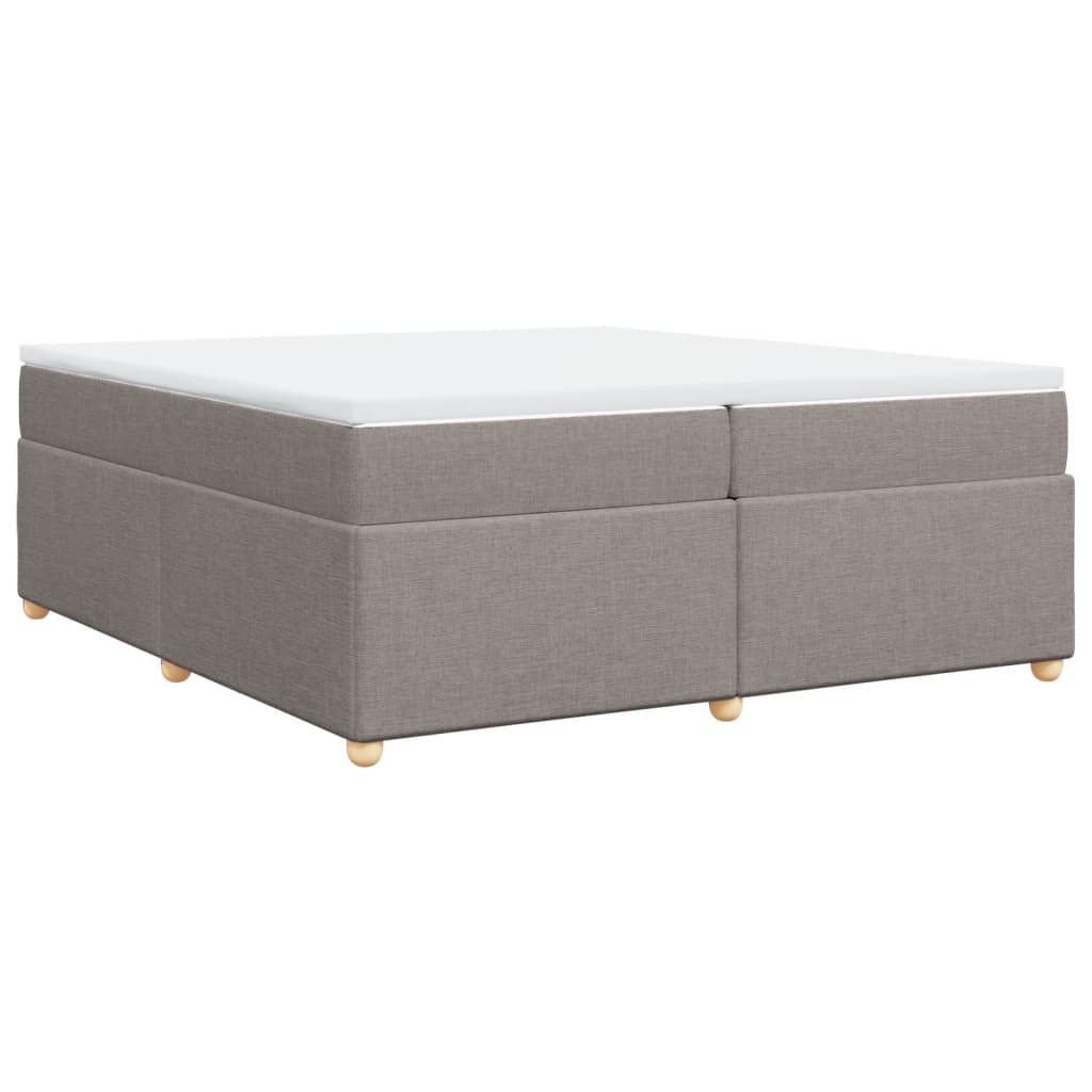 Box Spring Postel S Matrací Taupe 200X200 Cm Textil
