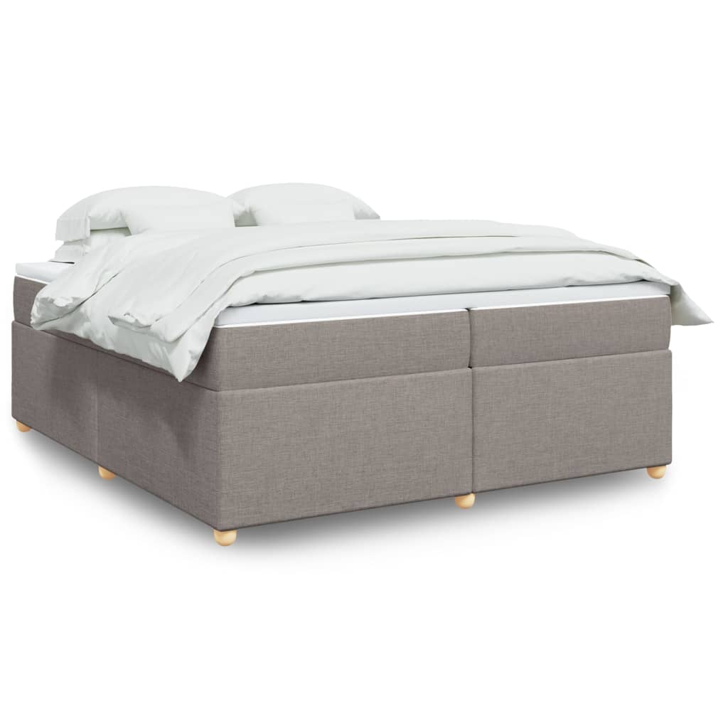 Box Spring Postel S Matrací Taupe 200X200 Cm Textil