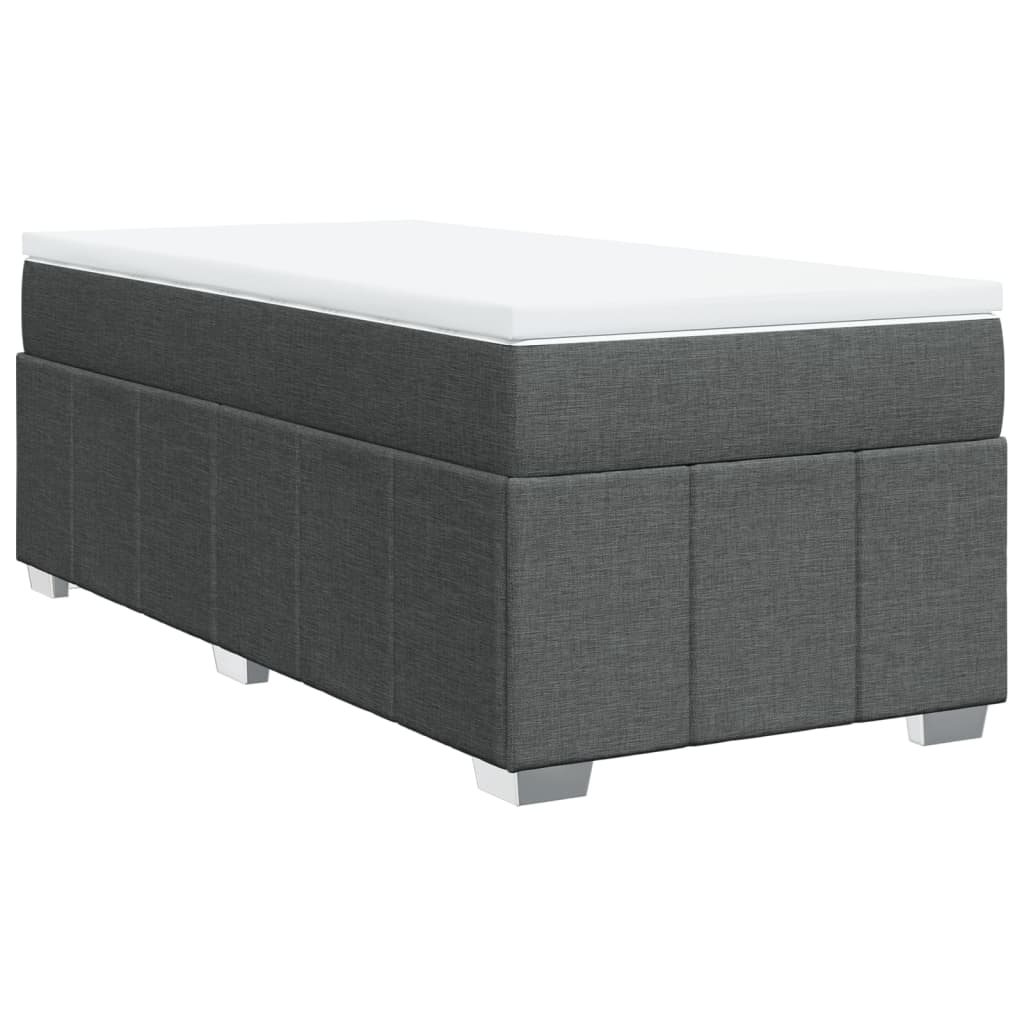 Box Spring Postel S Matrací Tmavě Šedá 80 X 200 Cm Textil
