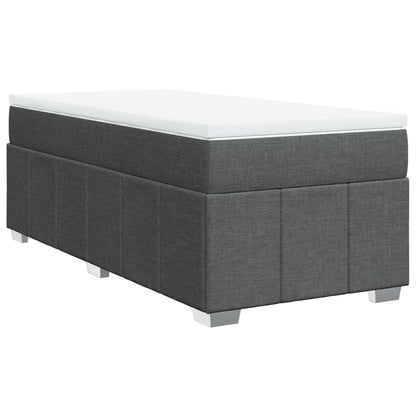 Box Spring Postel S Matrací Tmavě Šedá 80 X 200 Cm Textil