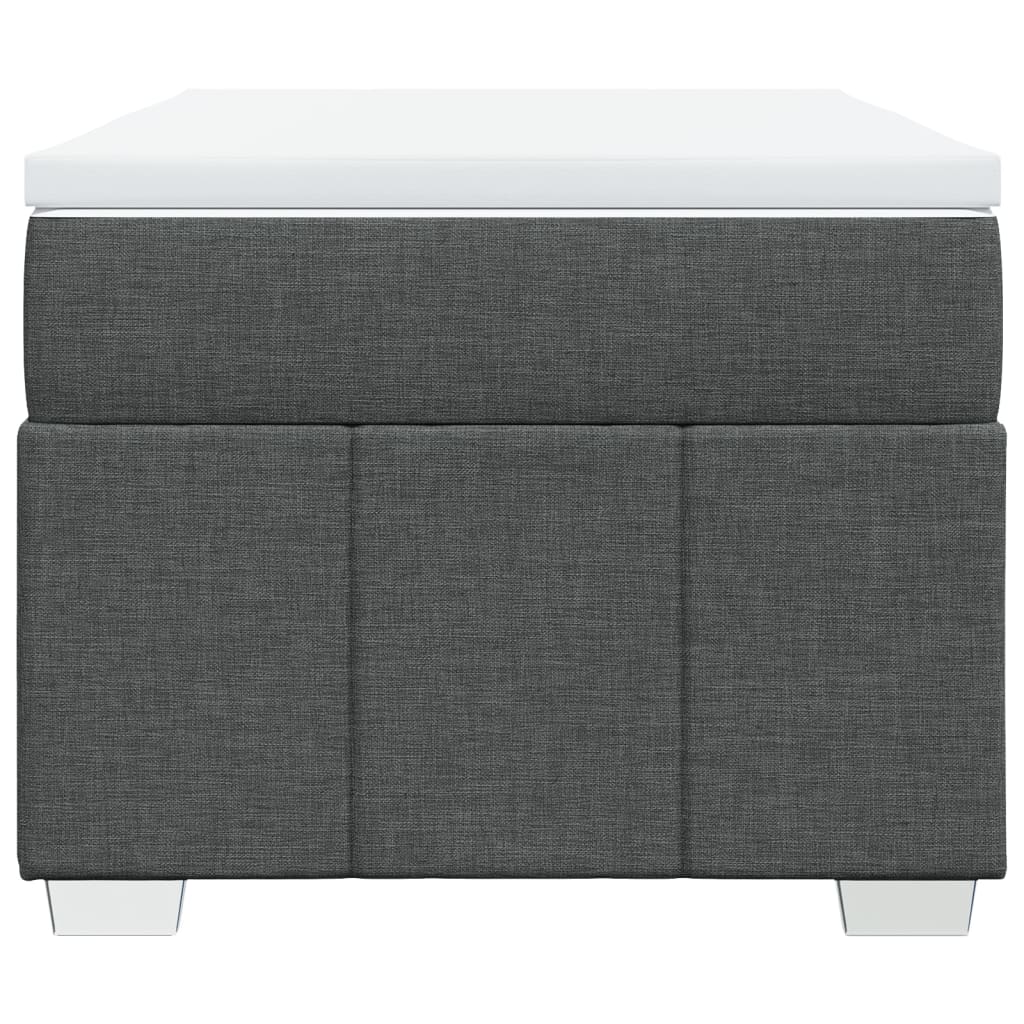 Box Spring Postel S Matrací Tmavě Šedá 80 X 200 Cm Textil