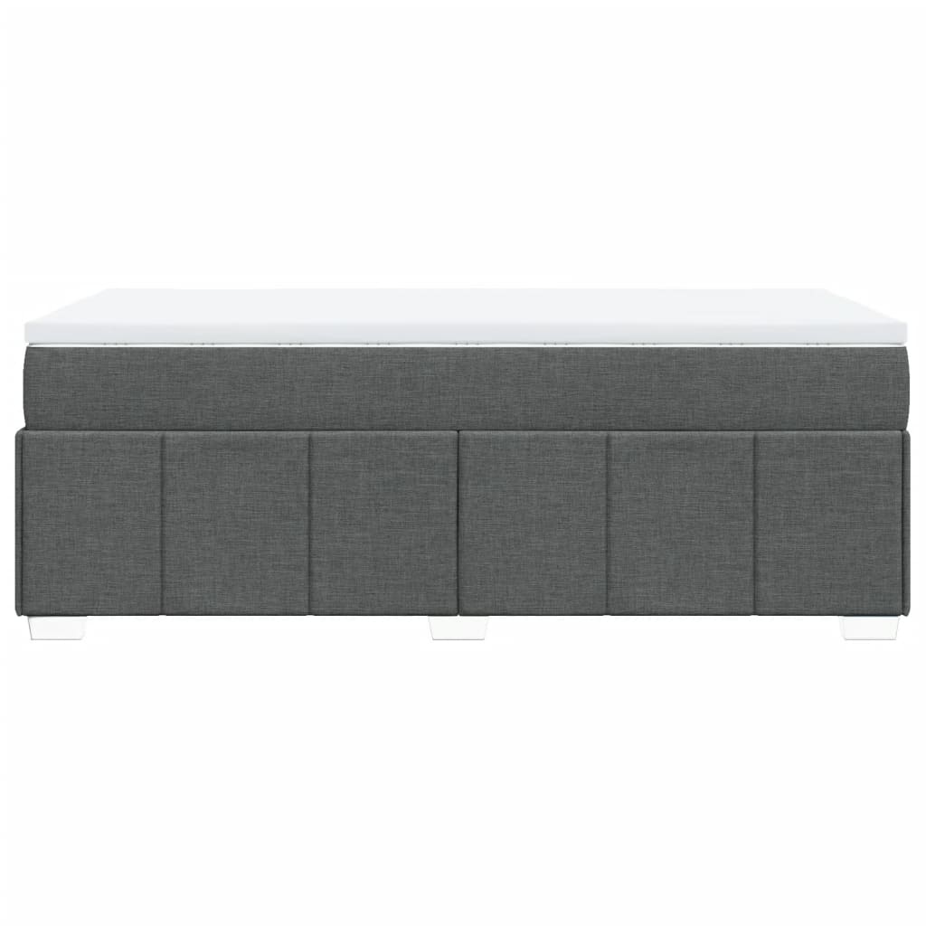 Box Spring Postel S Matrací Tmavě Šedá 80 X 200 Cm Textil