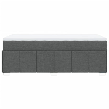 Box Spring Postel S Matrací Tmavě Šedá 80 X 200 Cm Textil