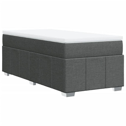 Box Spring Postel S Matrací Tmavě Šedá 80 X 200 Cm Textil