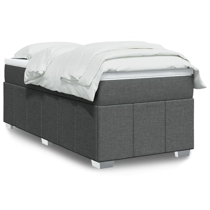 Box Spring Postel S Matrací Tmavě Šedá 80 X 200 Cm Textil