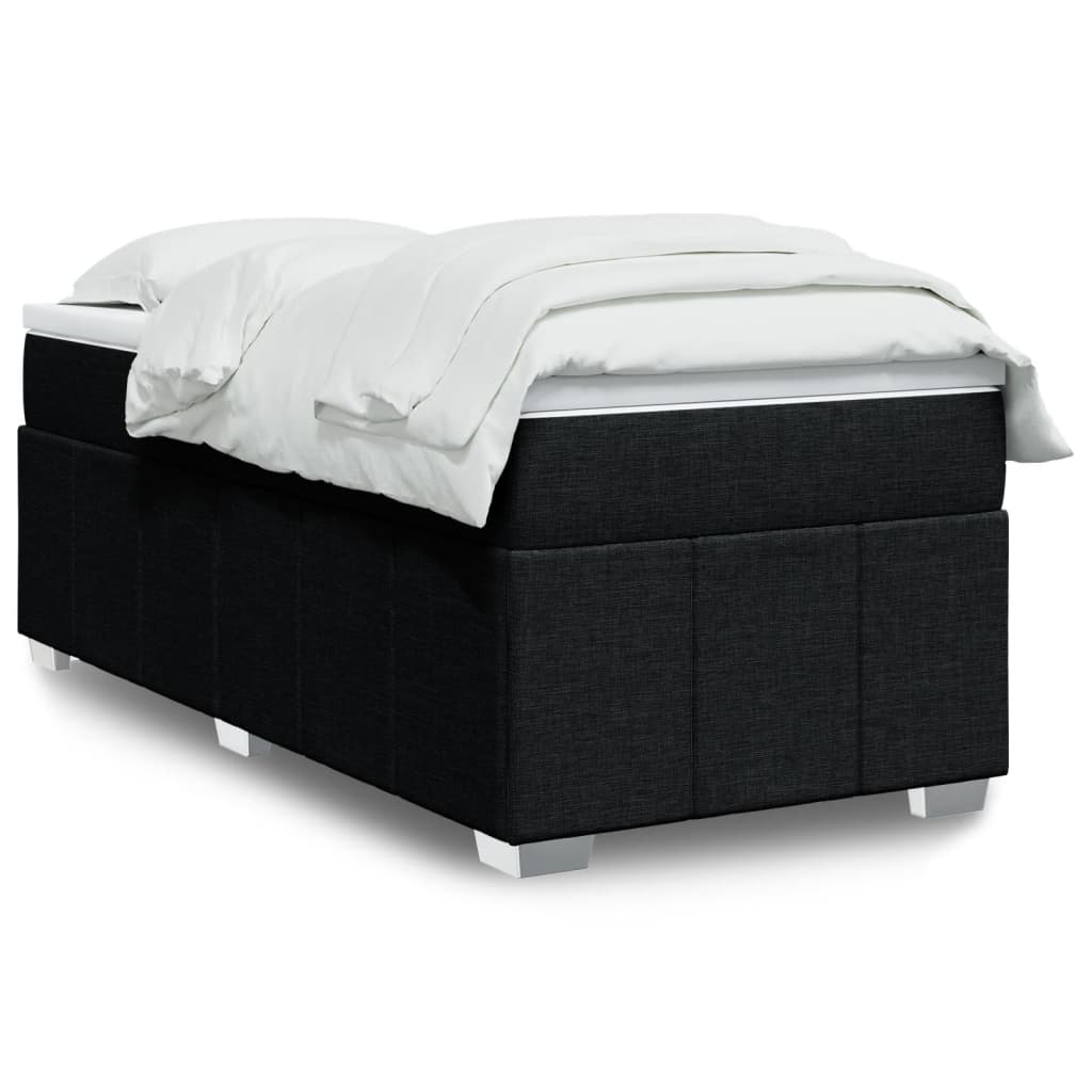 Box Spring Postel S Matrací Černá Textil