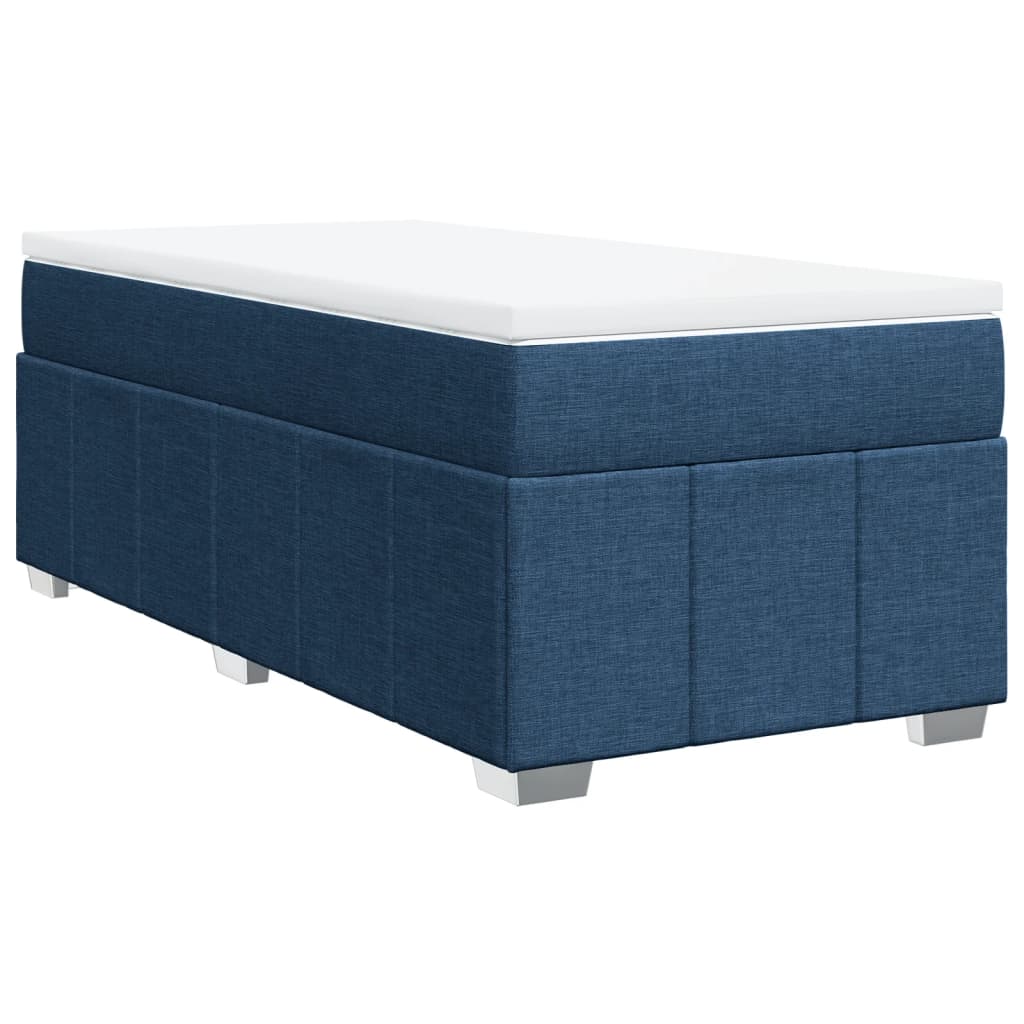 Box Spring Postel S Matrací Modrá 80X200 Cm Textil