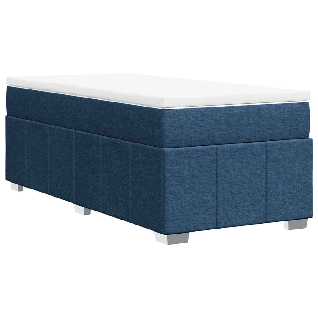 Box Spring Postel S Matrací Modrá 80X200 Cm Textil
