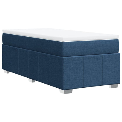 Box Spring Postel S Matrací Modrá 80X200 Cm Textil