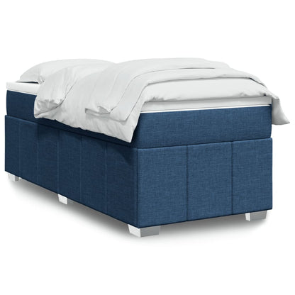 Box Spring Postel S Matrací Modrá 80X200 Cm Textil