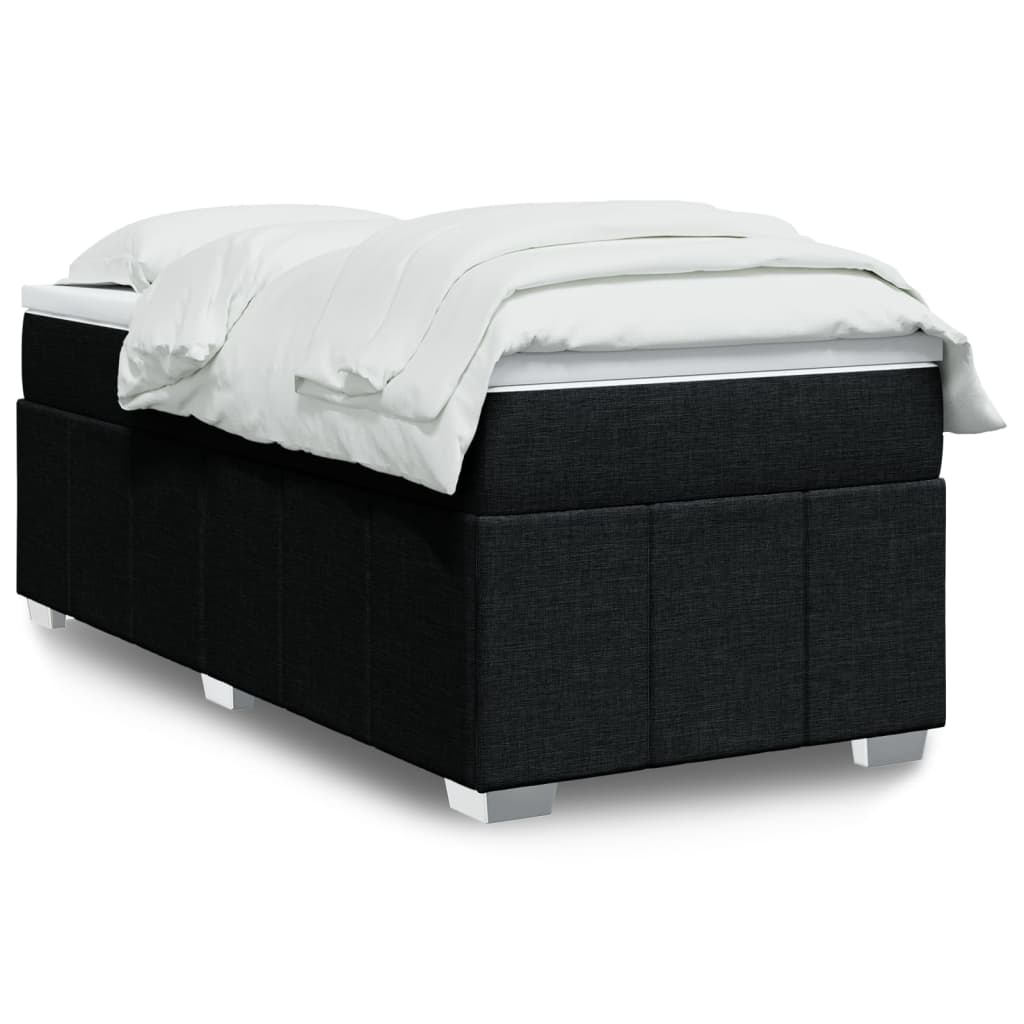 Box Spring Postel S Matrací Černá Textil