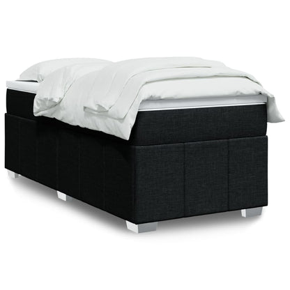 Box Spring Postel S Matrací Černá Textil