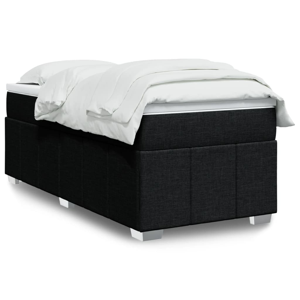 Box Spring Postel S Matrací Černá Textil