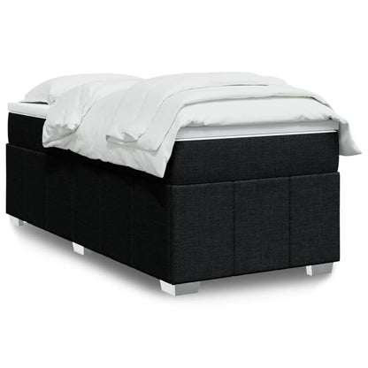 Box Spring Postel S Matrací Černá Textil