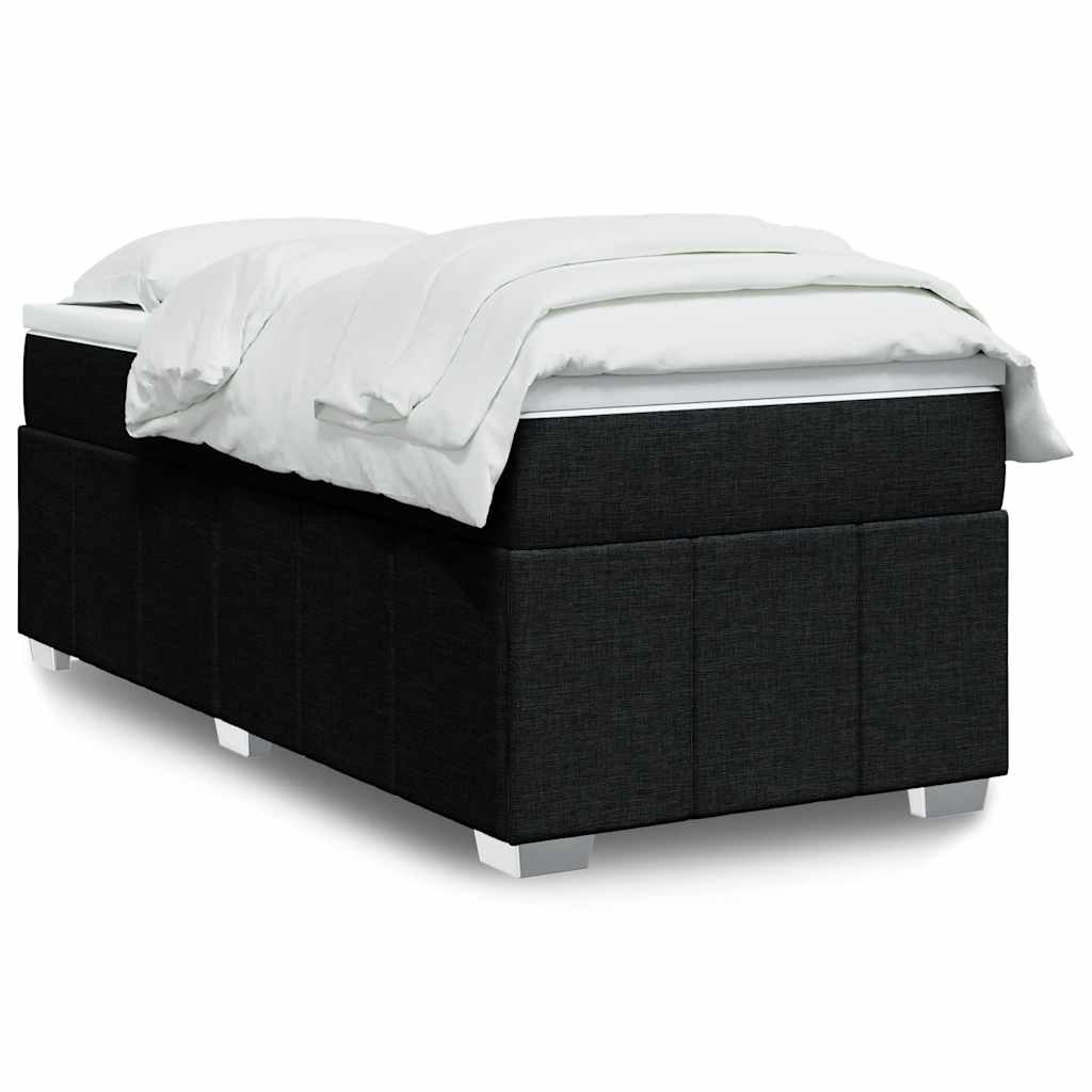 Box Spring Postel S Matrací Černá Textil